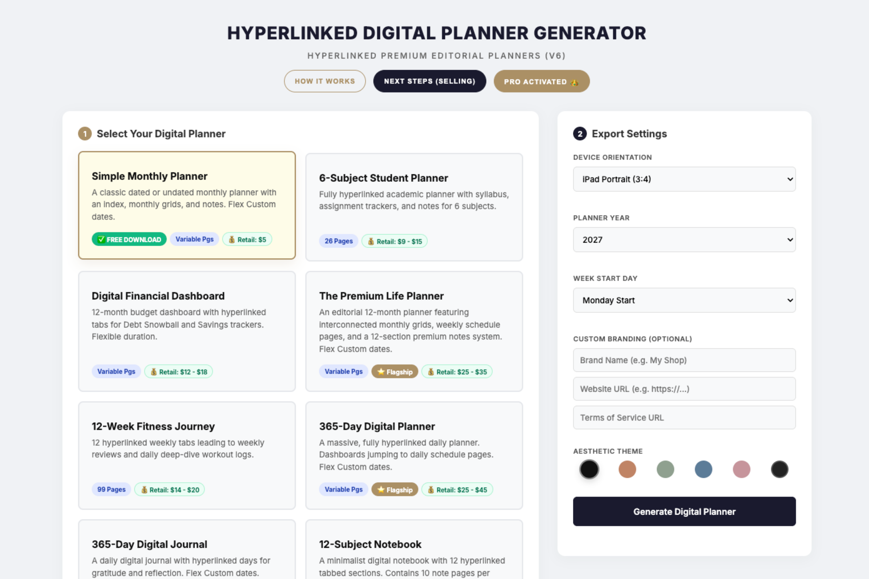Digital Planner Generator product preview